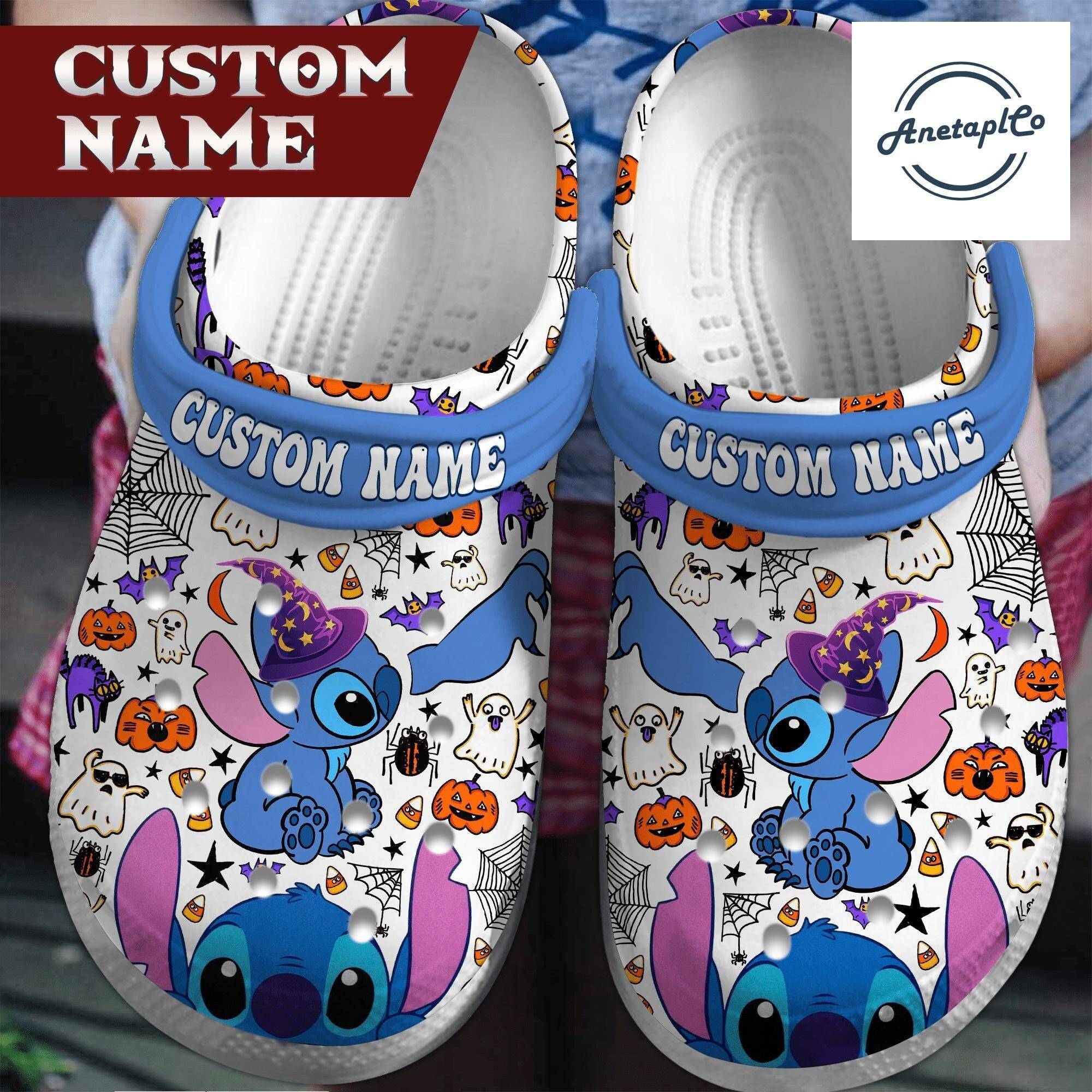 Halloween Blue Stitch Personalized Clogs Disney Cute Sandals Women Shoes