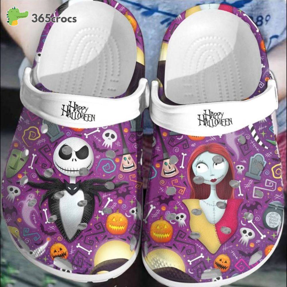 Halloween Jack Skellington &Amp; Sally Disney Cartoon Adults Crocss Clog Shoes