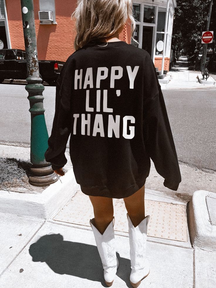 Happy Lil’ Thang Sweatshirt, Black