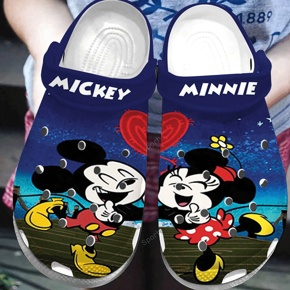 Happy Mickey Minnie Couple Clogs Crocss Shoes