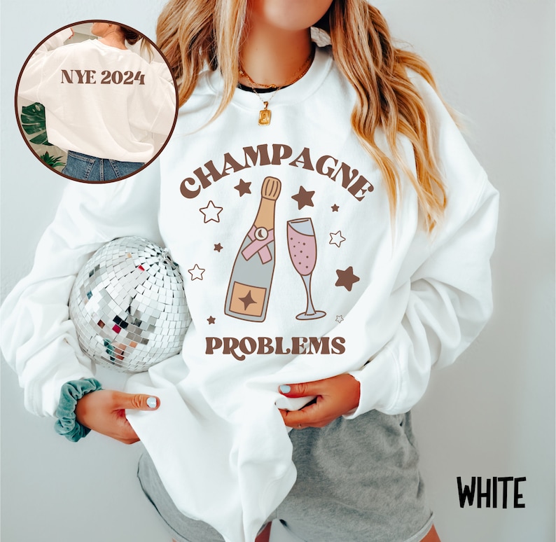 Happy New Year Sweatshirt, Funny New Year’s Eve Shirt, Champagne NYE Shirt, Funny New Year’s Eve Drinking Shirt, Cute Champagne Sweater Gift