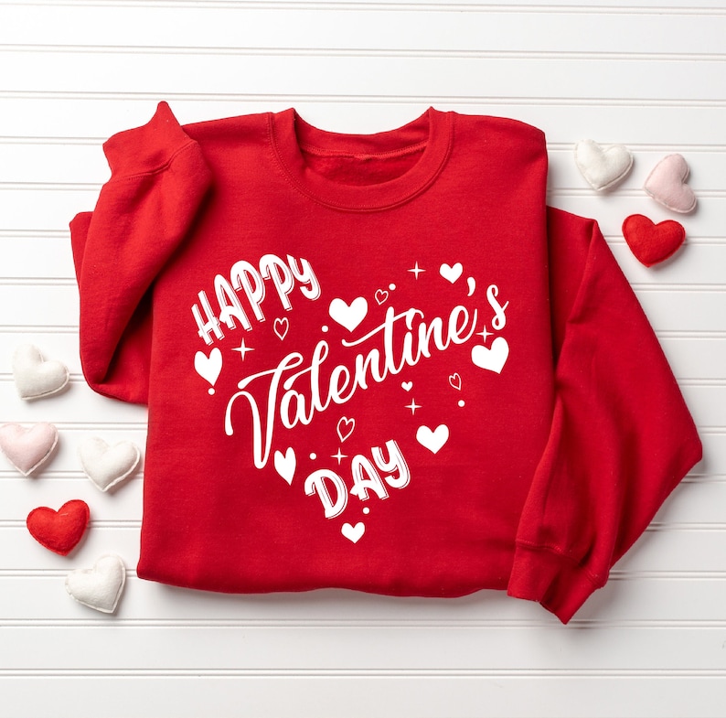 Happy Valentine’s Day Sweatshirt, Heart Valentine’s Day Sweatshirt, Women Valentines Sweatshirt, Funny Valentines Day Shirt