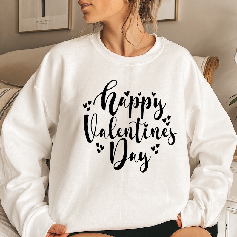 Happy Valentine’s Day Sweatshirt, Love Sweater, Couple Sweat, Heart Valentine’s Day Sweater, Heart Sweat, Cupid Sweater, Couple Gift Sweat