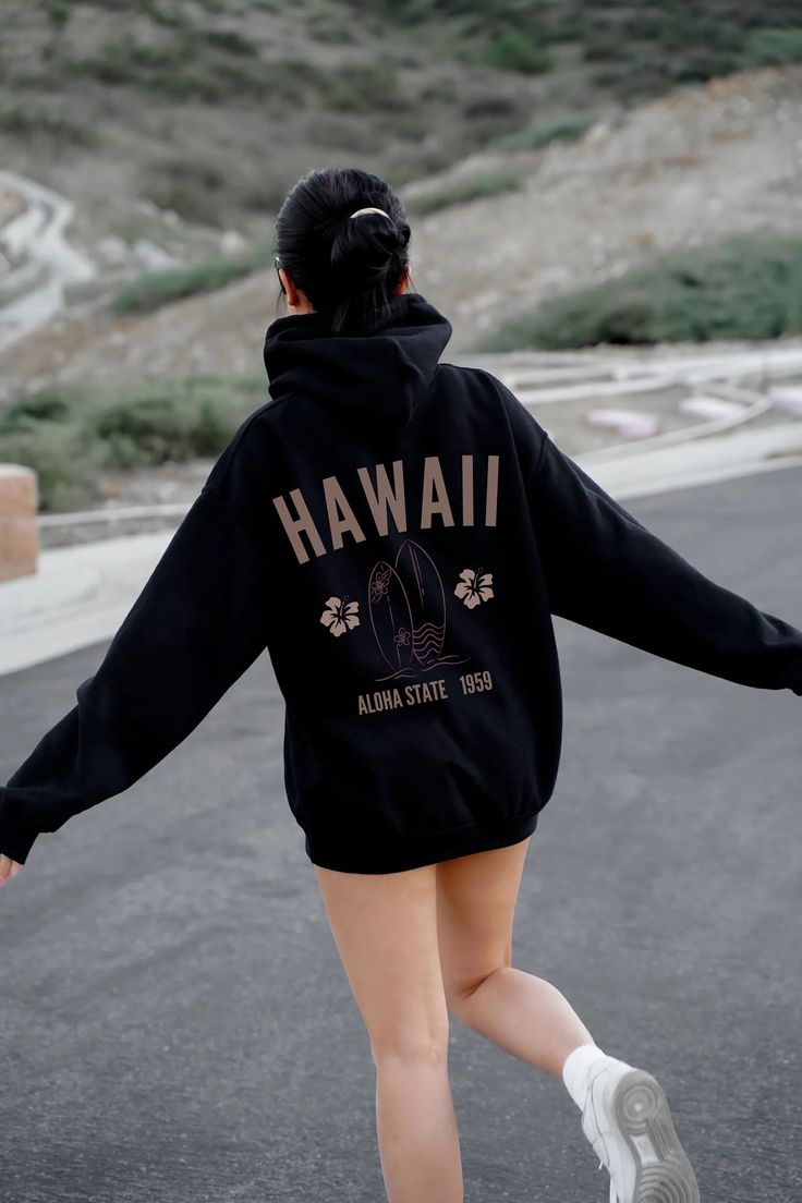 Hawaii Hibiscus Flower Hoodie, Aloha State Hoodie, Hawaii Vacation Sweatshirt, Beach Hoodie, Tumblr Oversized Hoodie, Summer Hoodie