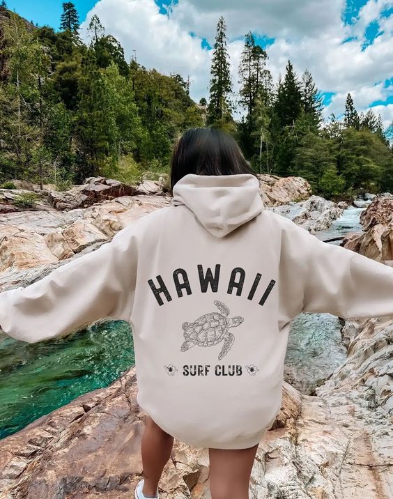 Hawaii Hoodie, Turtle Hoodie, Surf Hoodie, Aloha State Hoodie, Hawaii Vacation Sweatshirt, Beach Hoodie, Oversized Summer Hoodie