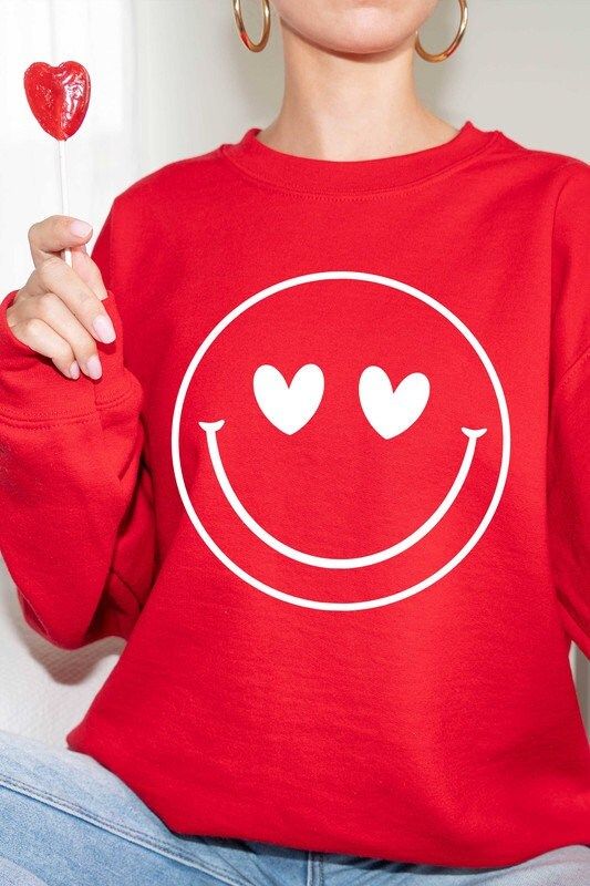 Heart Face Sweatshirt Valentines day … fashionstation