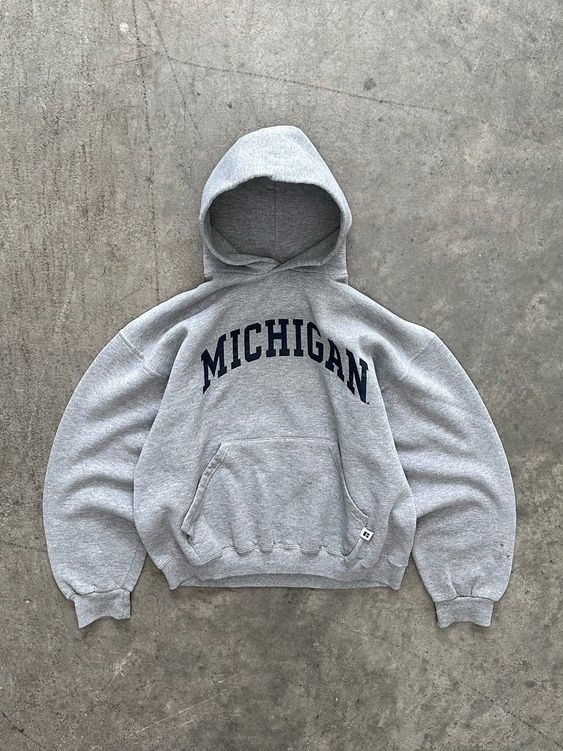 HEATHER GREY “MICHIGAN” RUSSELL HOODIE