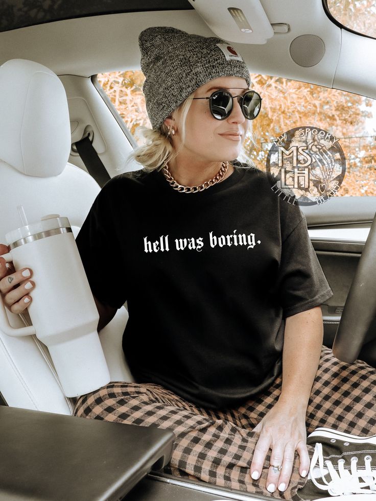 Hell was Boring Shirt, Alternative Sweatshirt, Sarcastic Shirt, Funny Spooky Shirt, Alt mom, Unisex Goth Shirt, Gothic, Spooky Sweatshirt