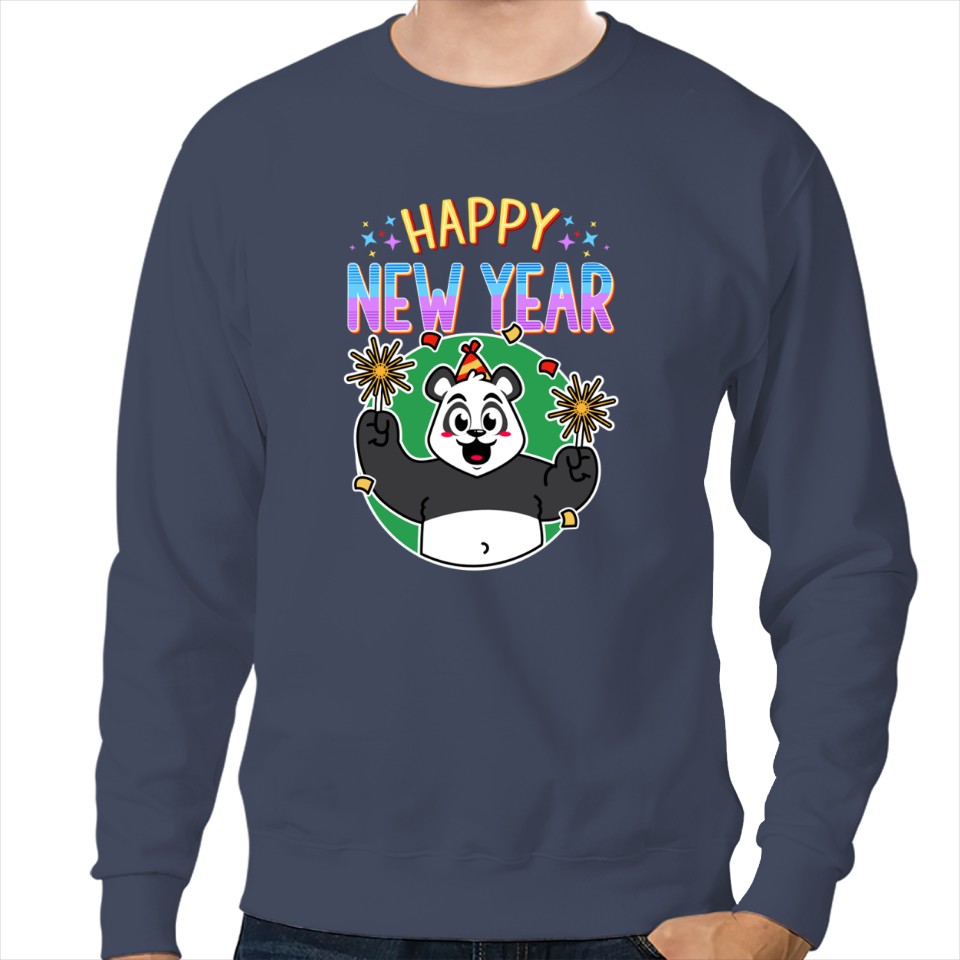 Hello 2024, Happy New Year, Panda Sweatshirt