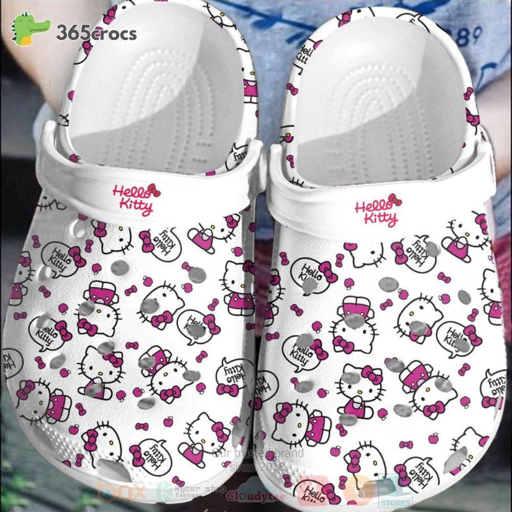 Hello Kitty Cute Pink-White Crocss Clog Shoes