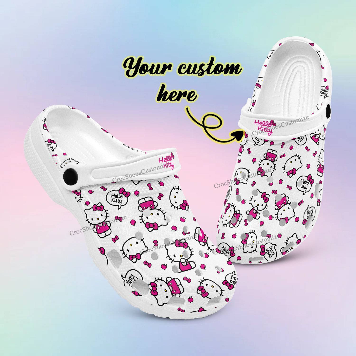 Hello Kitty Heart Pattern Clogs Shoes Unique Birthday Gift Idea