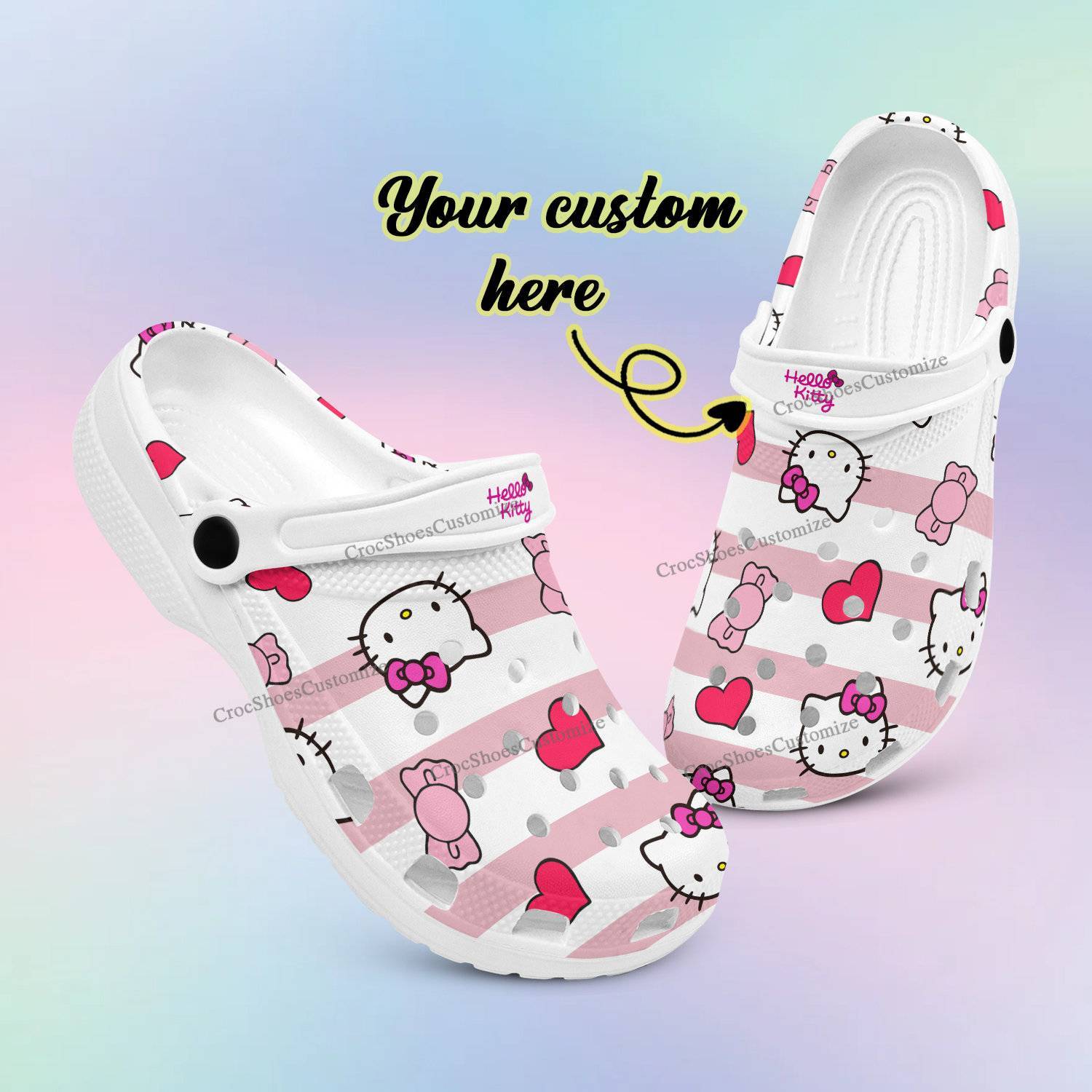 Hello Kitty Heart Pattern Crocss Birthday Gift Idea