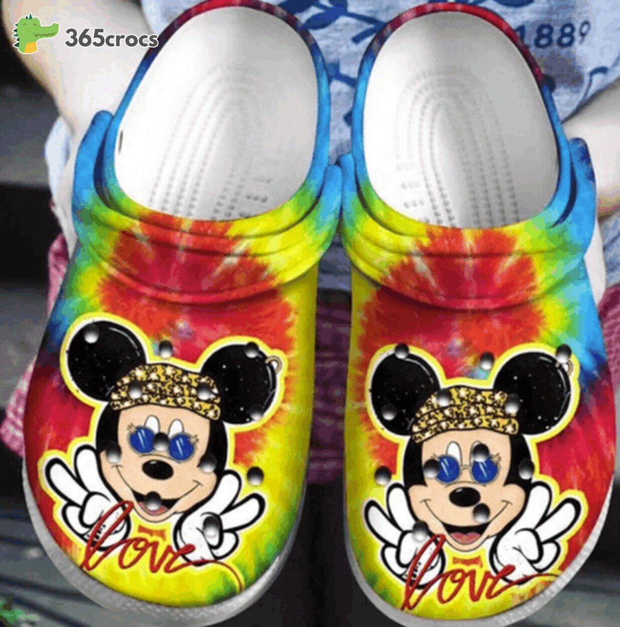 Hippie Mickey Mouse Cartoon Crocss Shoes Clogs Custom Name