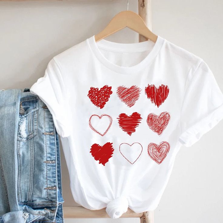 Hnewly Women Printing Butterfly 90s Sweet Love Kawaii Valentine’s Day Fashion Clothes Print Tee Top Tshirt Female Graphic T-shirt 012