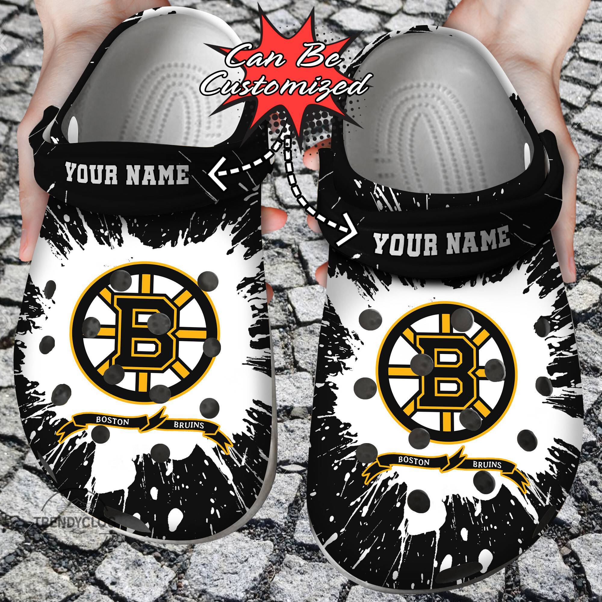 Hockey NHL Crocss Personalized BBruins Team NHL Clog Shoes