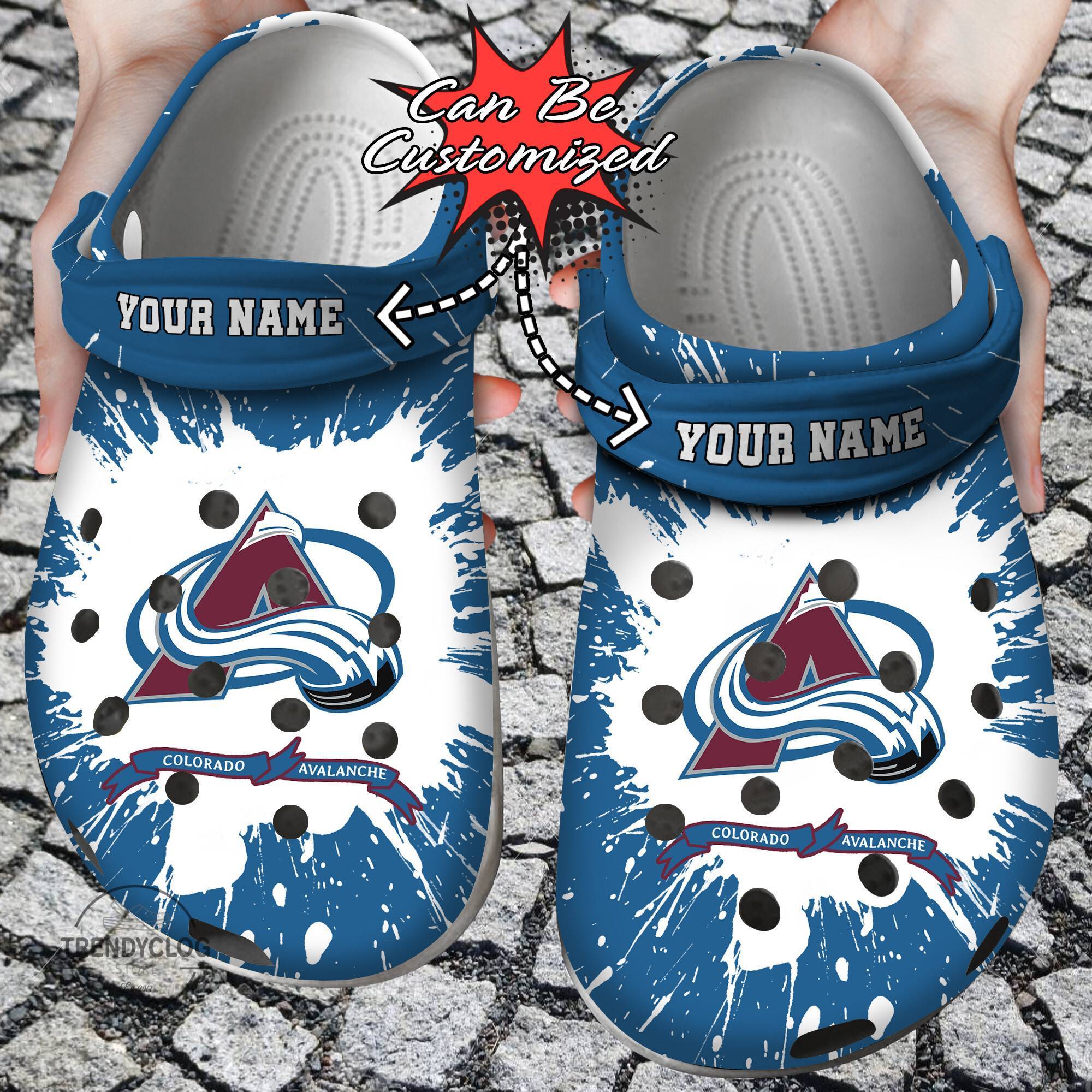 Hockey NHL Crocss Personalized CAvalanche Team NHL Clog Shoes