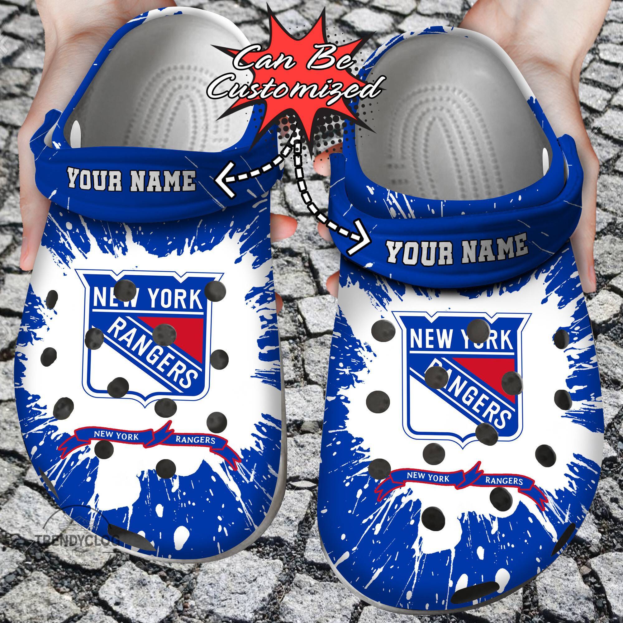 Hockey NHL Crocss Personalized NY Rangers Team NHL Clog Shoes