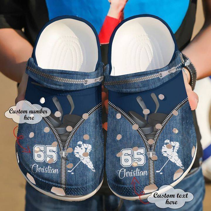 Hockey Personalized Zipper Classic NHL Clogs NHL Crocss Shoes