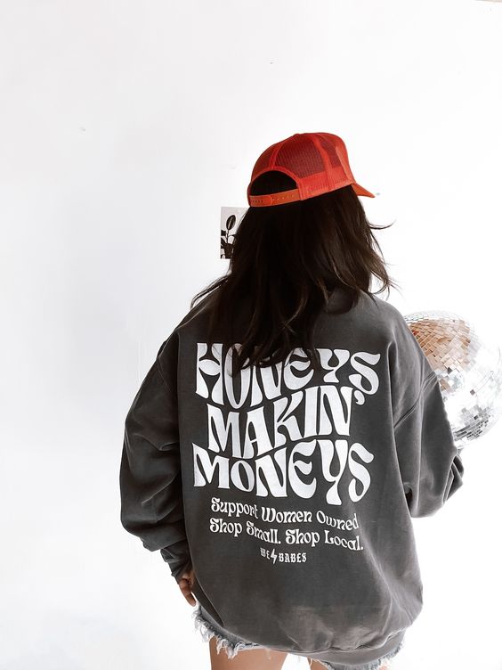 Honeys Makin Moneys Comfort Colors Crew Sweatshirt, Feminist Woman Owned Business Sweater, Small business tee