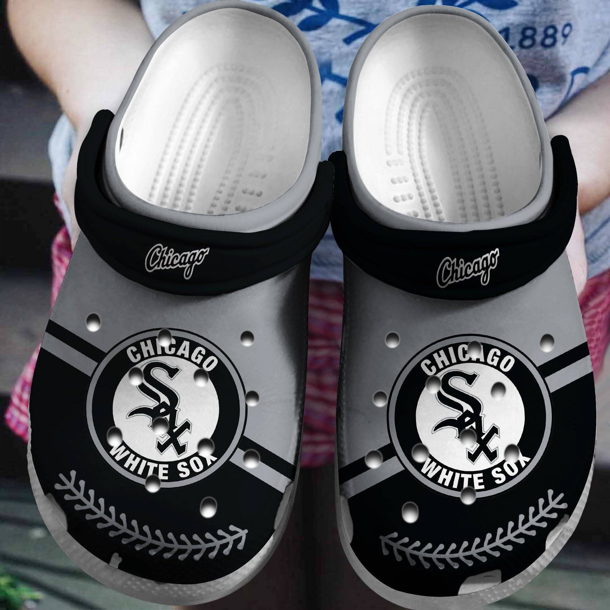 Hot Mlb Team Chicago White Sox Grey – Black Crocss Clog Shoesshoes Trusted Shopping Online In The World