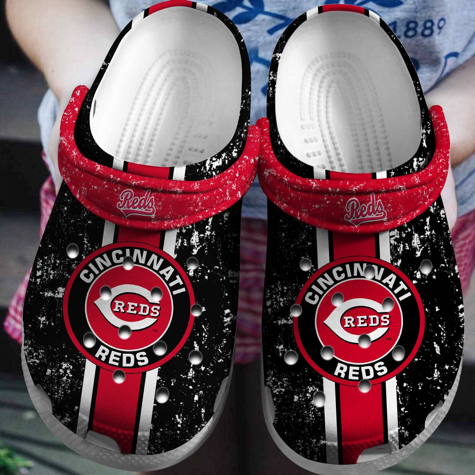 Hot Mlb Team Cincinnati Reds Black Crocss Clog Shoesshoes Trusted Shopping Online In The World