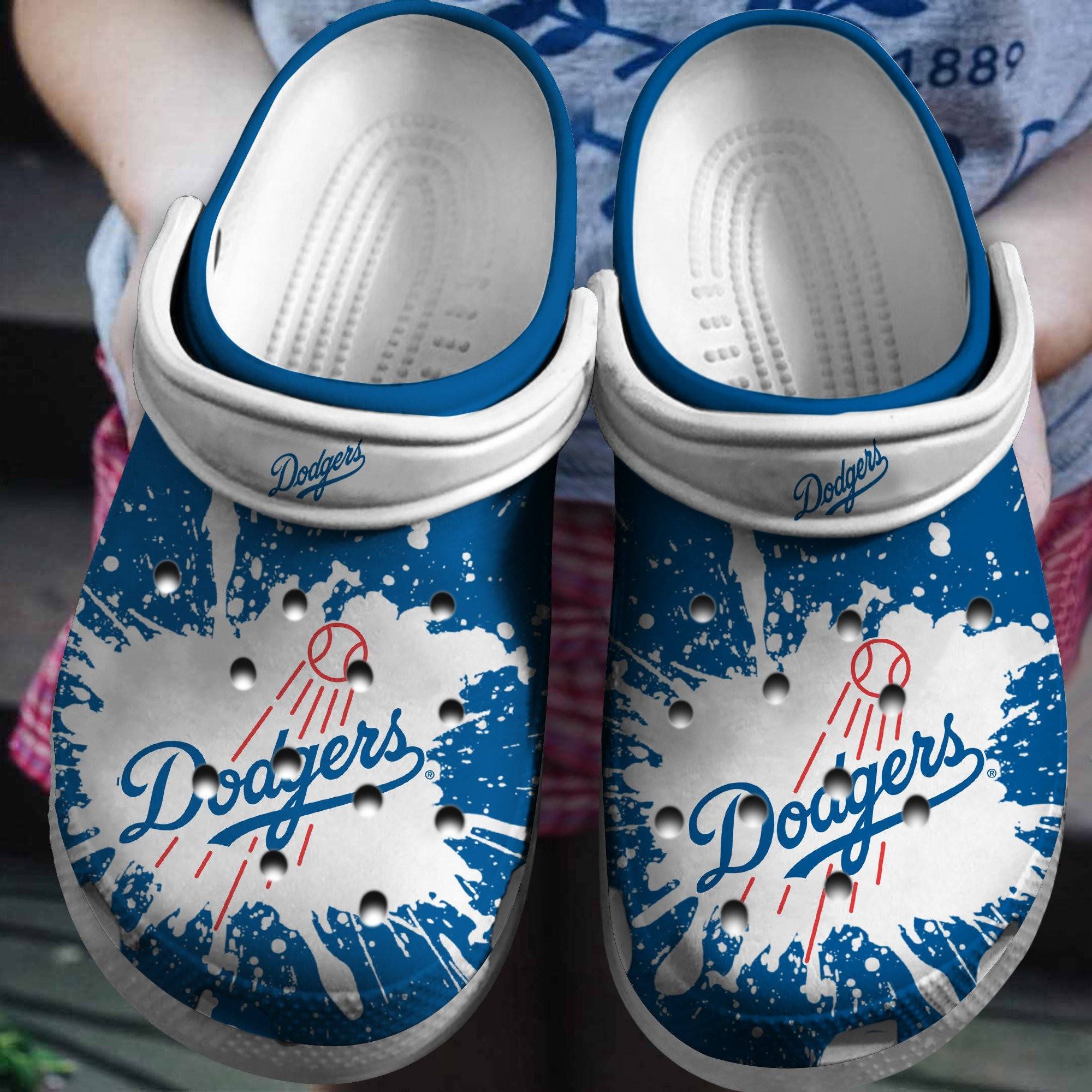 Hot Mlb Team Los Angeles Dodgers White – Blues Crocss Clog Shoesshoes