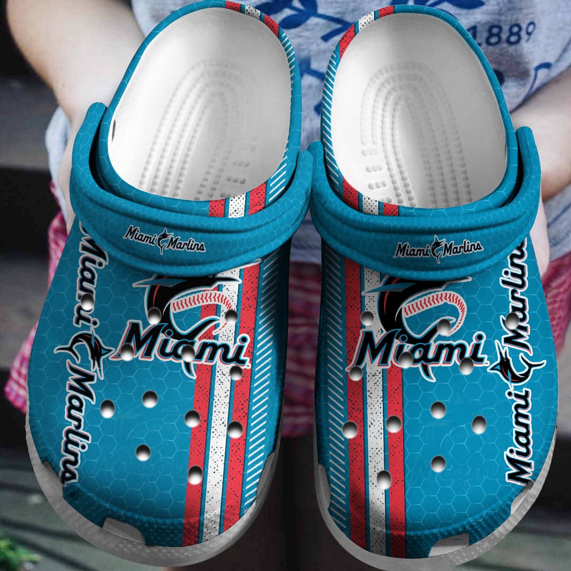 Hot Mlb Team Miami Marlins Blue Crocss Clog Shoesshoes