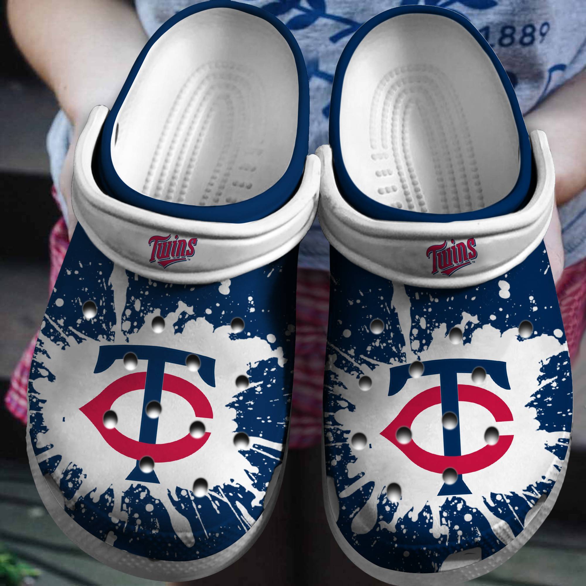 Hot Mlb Team Minnesota Twins White – Navy Crocss Clog Shoesshoes