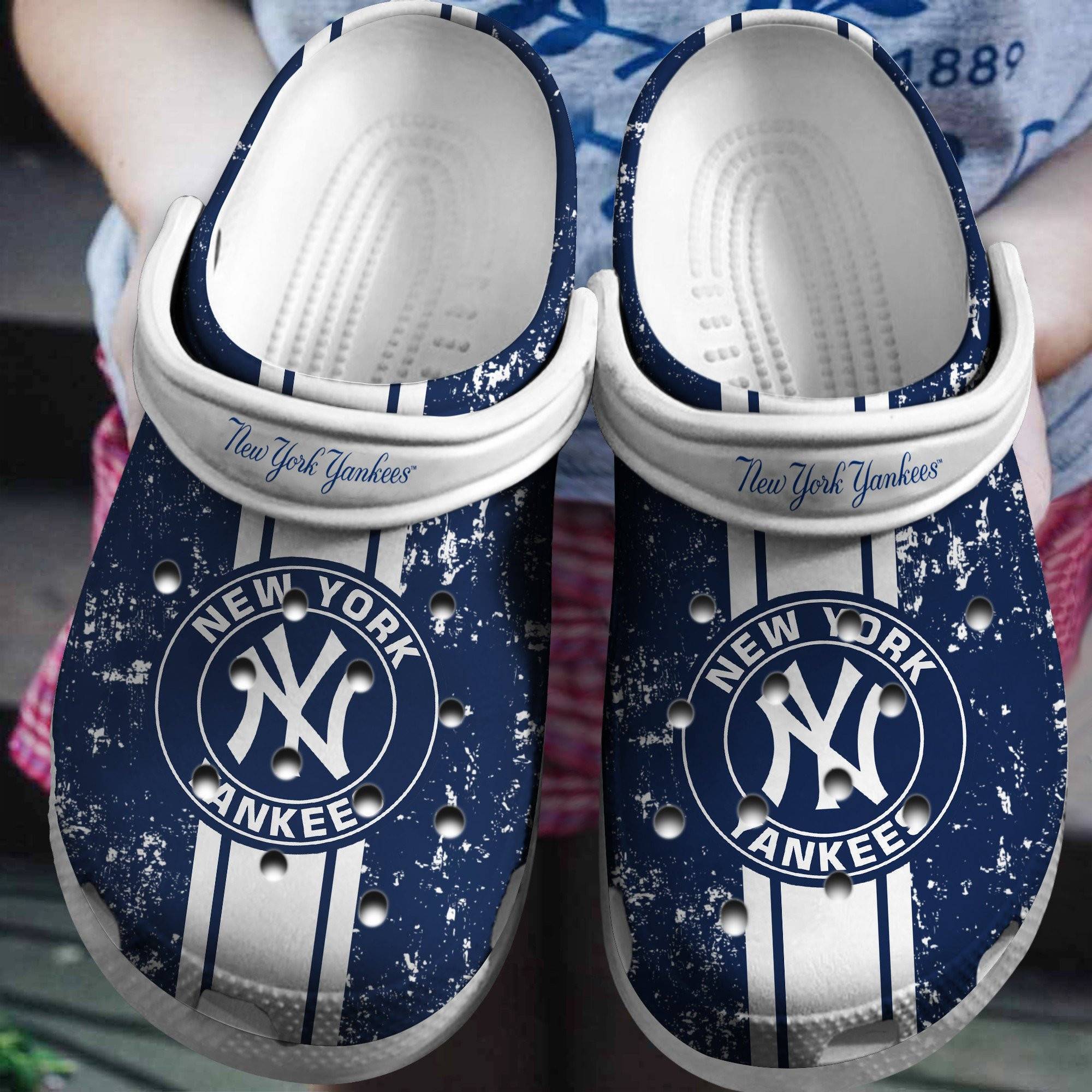 Hot Mlb Team New York Yankees White – Navy Crocss Clog Shoesshoes