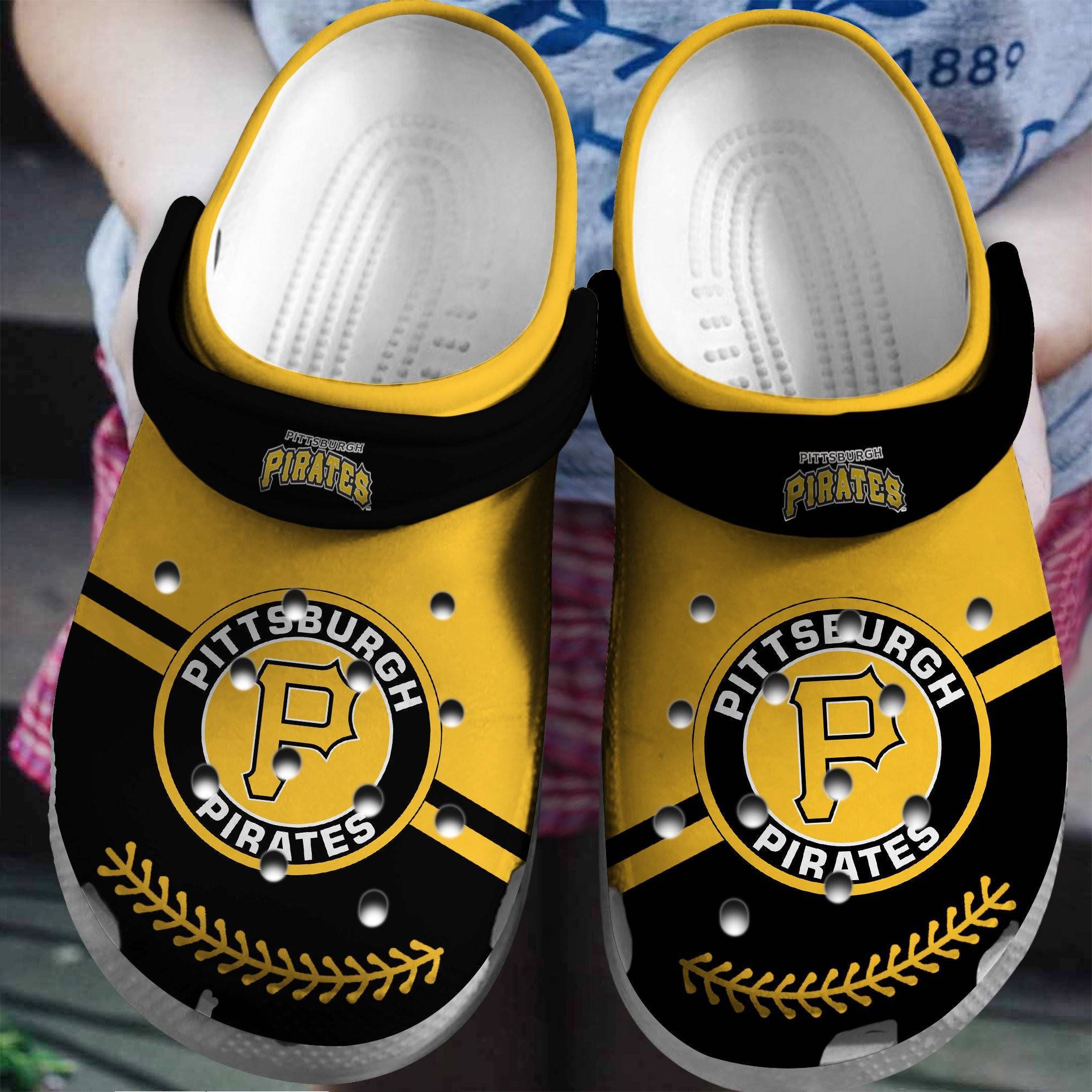 Hot Mlb Team Pittsburgh Pirates Yellow – Black Crocss Clog Shoesshoes