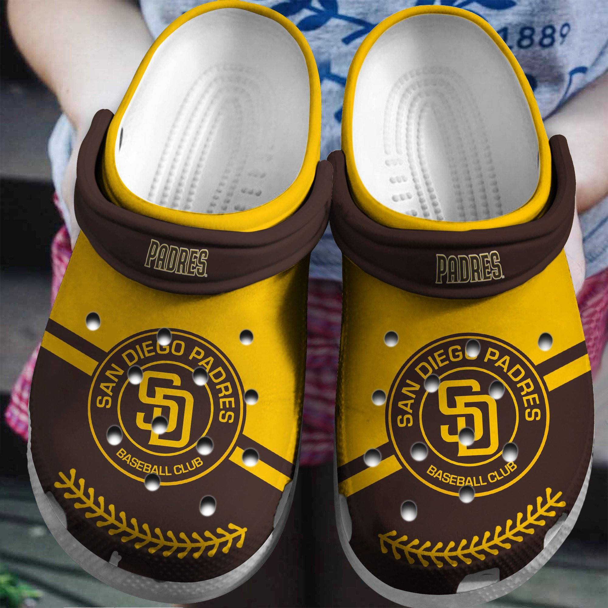 Hot Mlb Team San Diego Padres Brown – Yellow Crocss Clog Shoesshoes