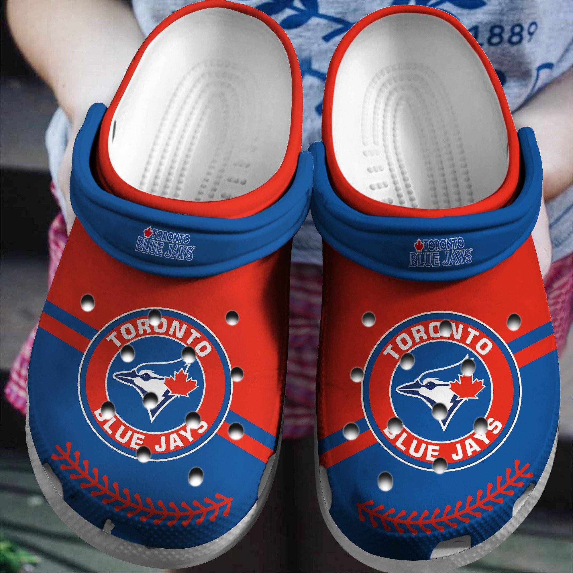 Hot Mlb Team Toronto Blue Jays Red – Blue Crocss Clog Shoesshoes