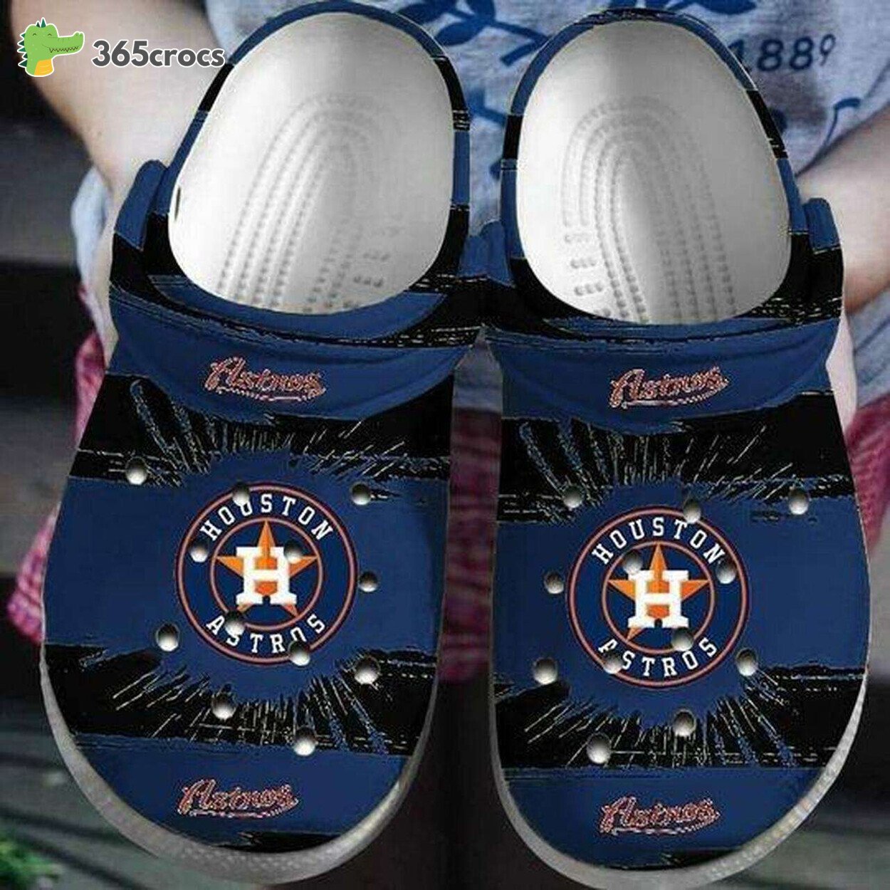 Houston Astros Themed Clogs Custom Named for Dedicated Baseball Fans