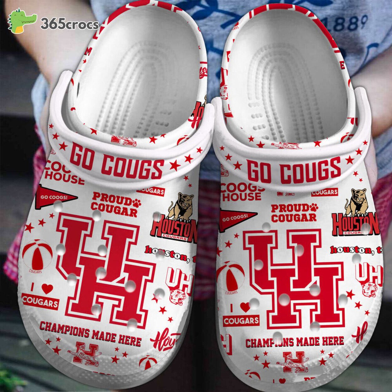 Houston Cougars Basketball NCAA Sport Crocss Clogs Shoes Comfortable