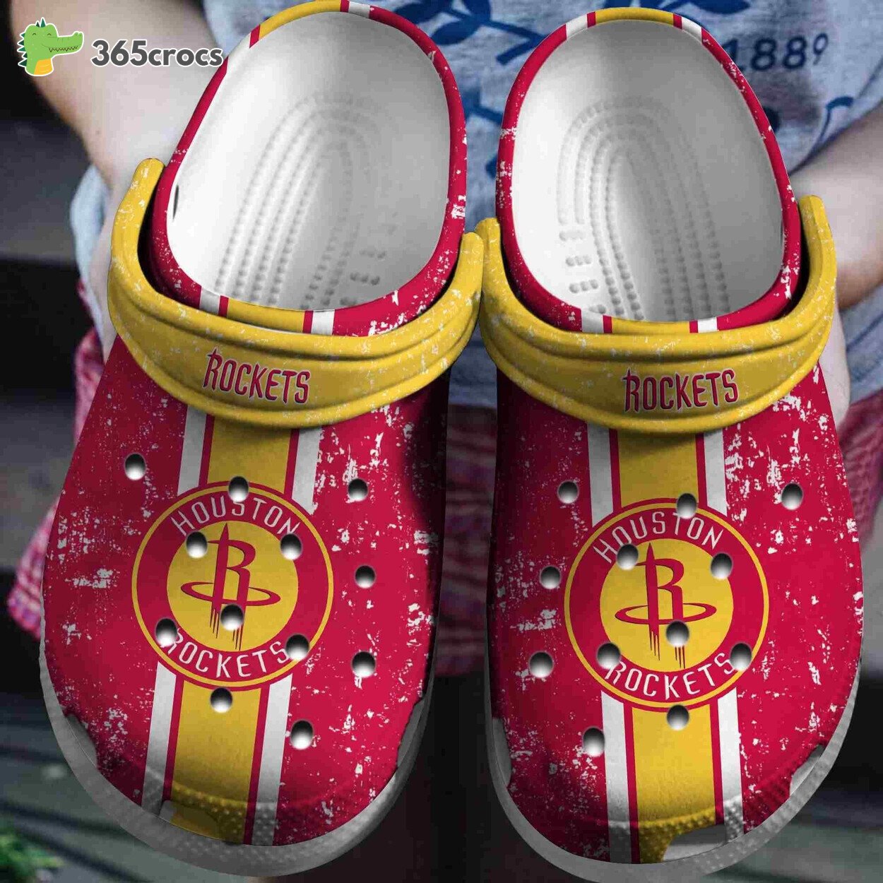 Houston Rockets Basketball Club Clogs Crocss Shoes Comfortable