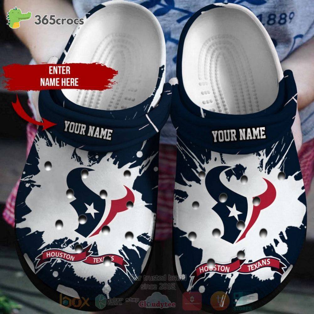 Houston Texans Nfl Custom Name Crocss Clog Shoes