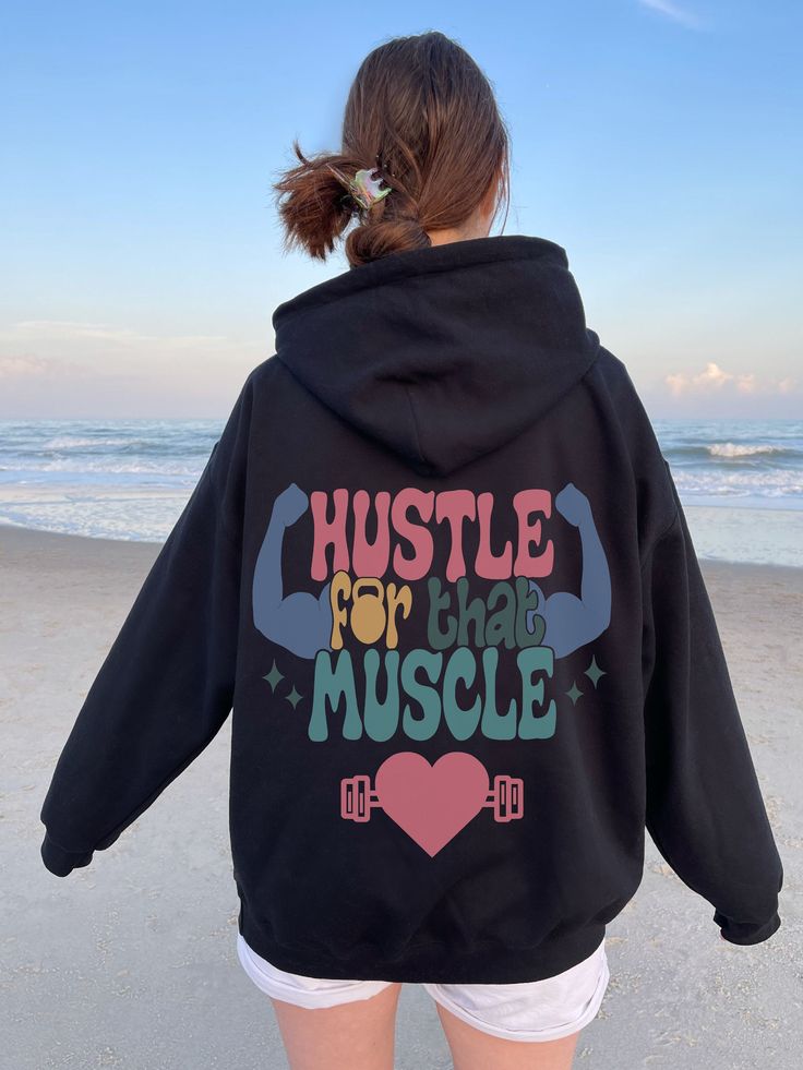 Hustle for that Muscle Sweatshirt, Cute Unisex Workout Apparel, Gift for Gym Lovers, Crossfit Gift, Pump Cover, Spring Fitness