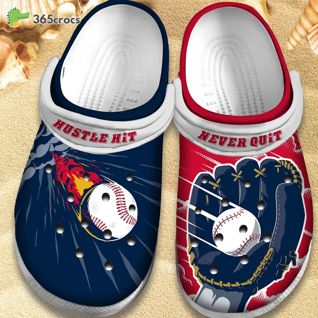 Hustle Hit Never Quit Baseball Shoes Clogs Gift For Birthday