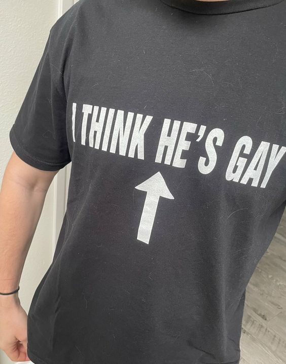 I Think he is gay Y2K Tee Cursed T Shirt Twitter Meme Paris Hilton Shirts that go hard Weirdcore Gen Z