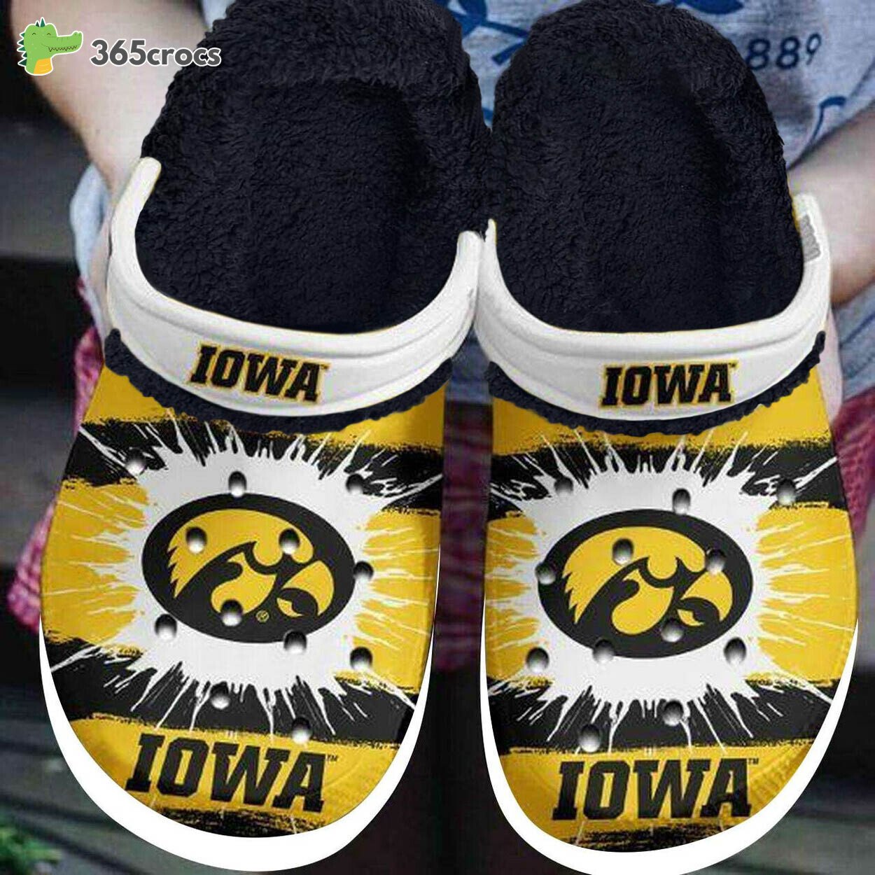 Iowa Hawkeyes Design Lined Crocss University Pride in Every Step