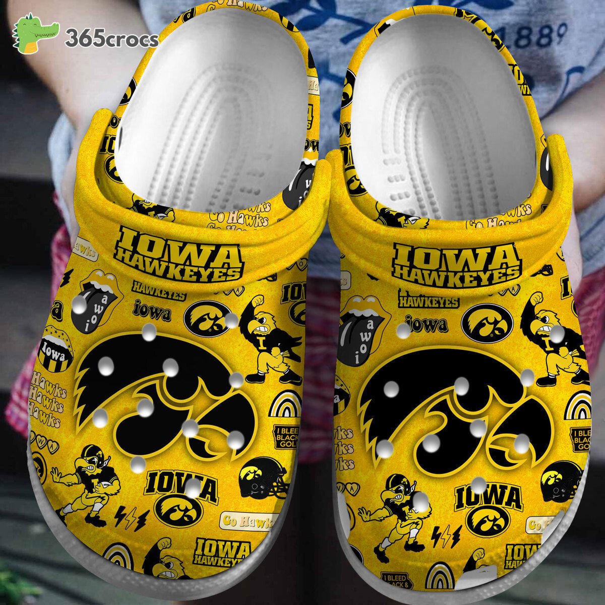 Iowa Hawkeyes NCAA Sport Crocss Clogs Shoes Comfortable