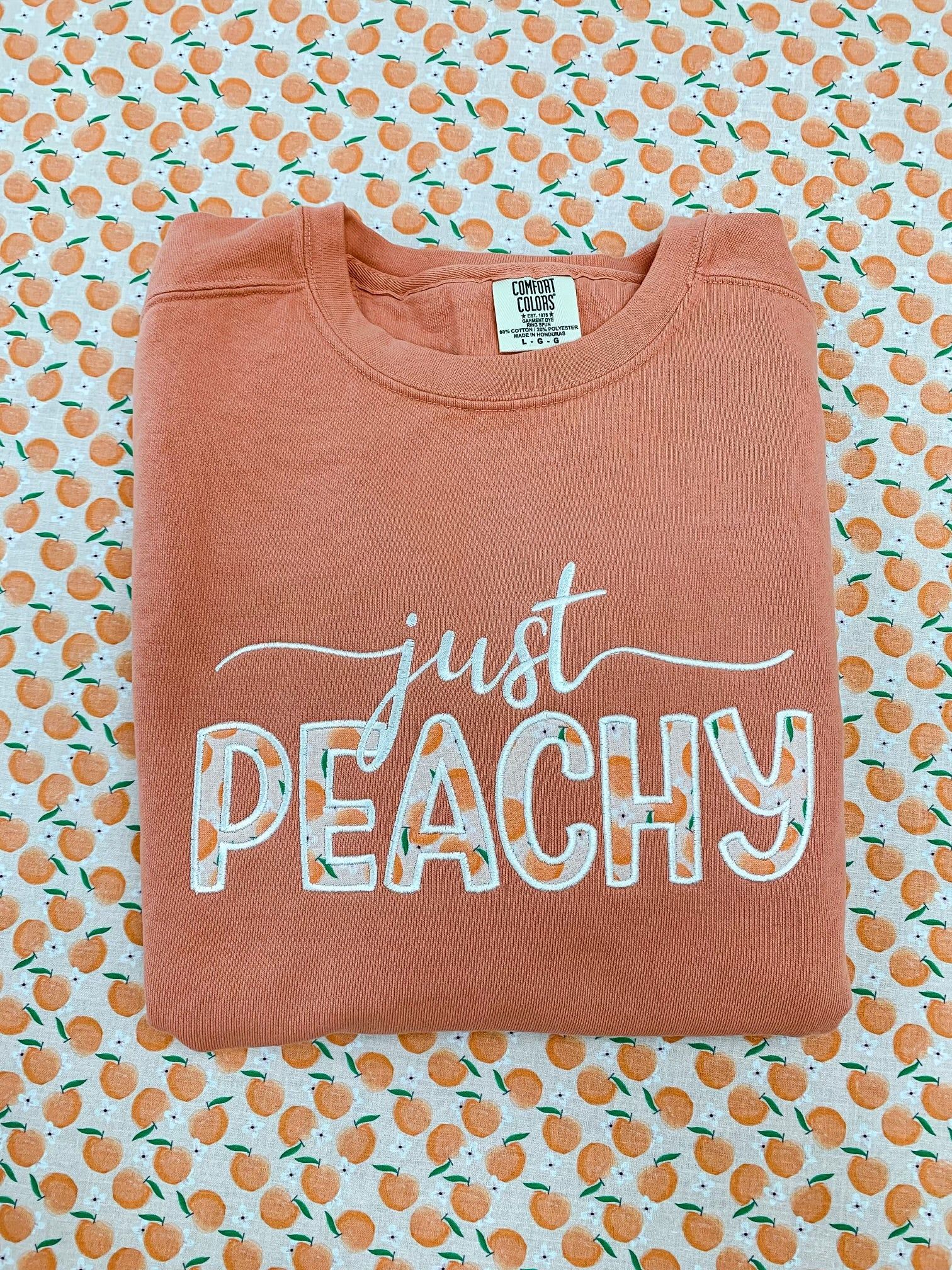 Just Peachy Applique Crew Neck Sweat … fashionstation
