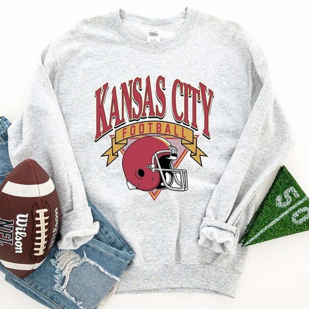 Kansas City Chiefs Football Sweatshirt, Kansas City Football Vintage Crewneck Sweatshrit