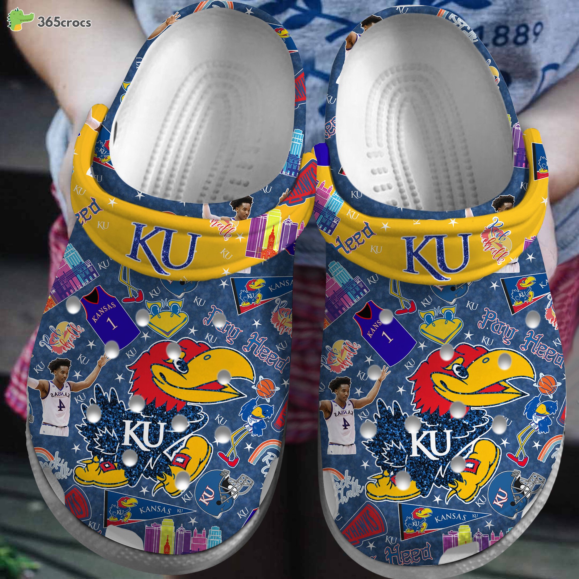 Kansas Jayhawks NCAA Sport Crocss Clogs Shoes Comfortable