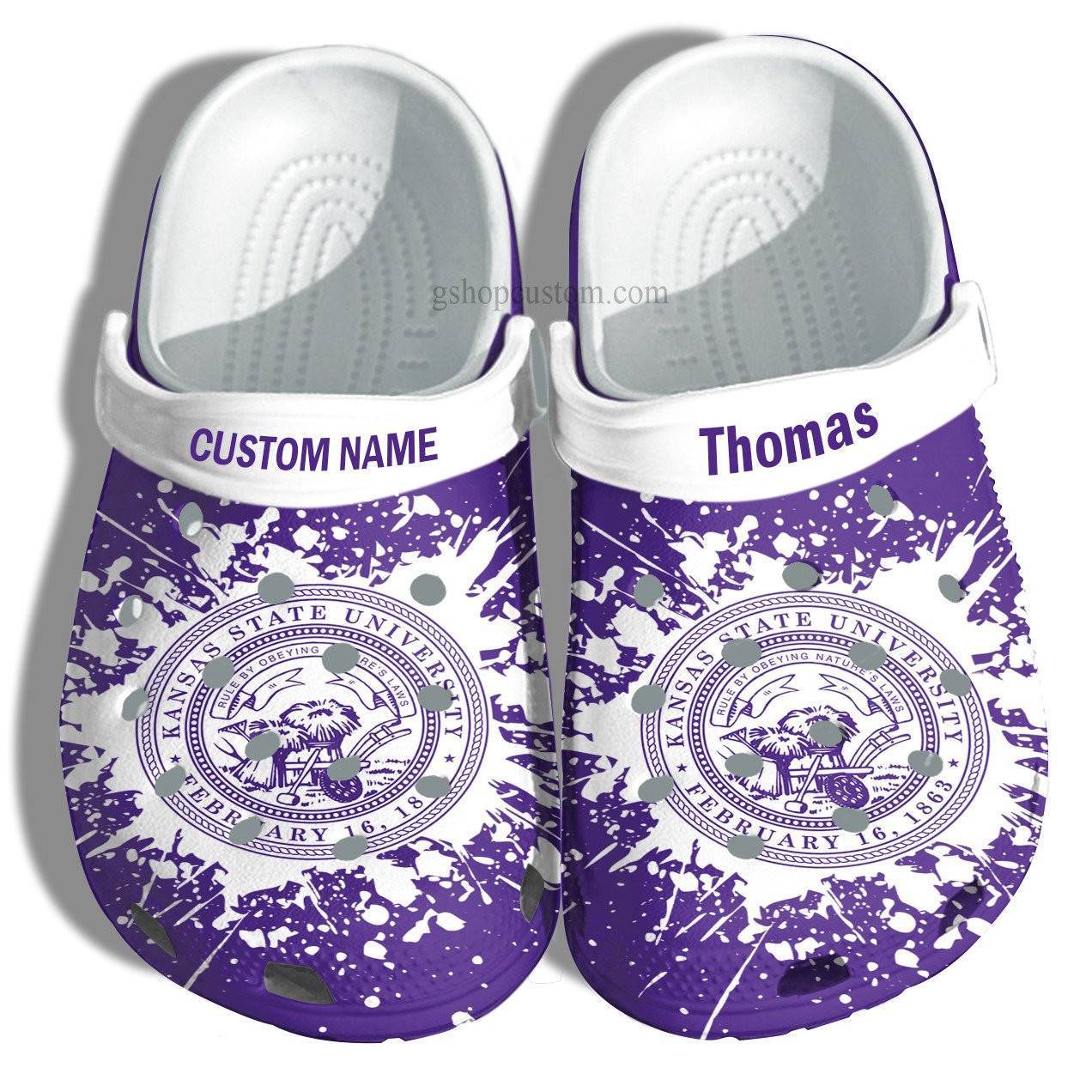 Kansas State University Graduation Gifts Croc Crocss Clog Shoes Customize – Admission Gift Crocss Clog Shoes