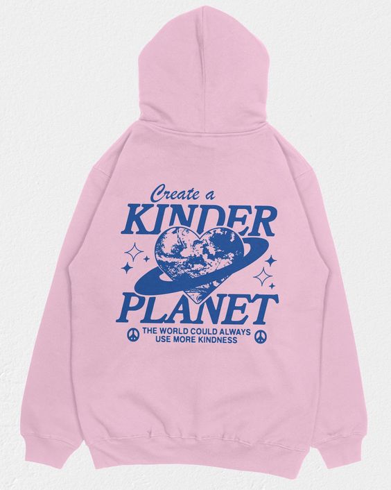 Kinder Planet Hoodie Navy Pink