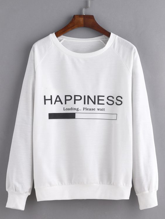 Letter Print Raglan Sleeve Sweatshir … fashionstation