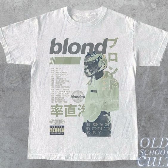 Lili3104 Tops, Frank Ocean Blond Album T-Shirt ,Frank Blond Vintage 90s Style Graphic Shirt