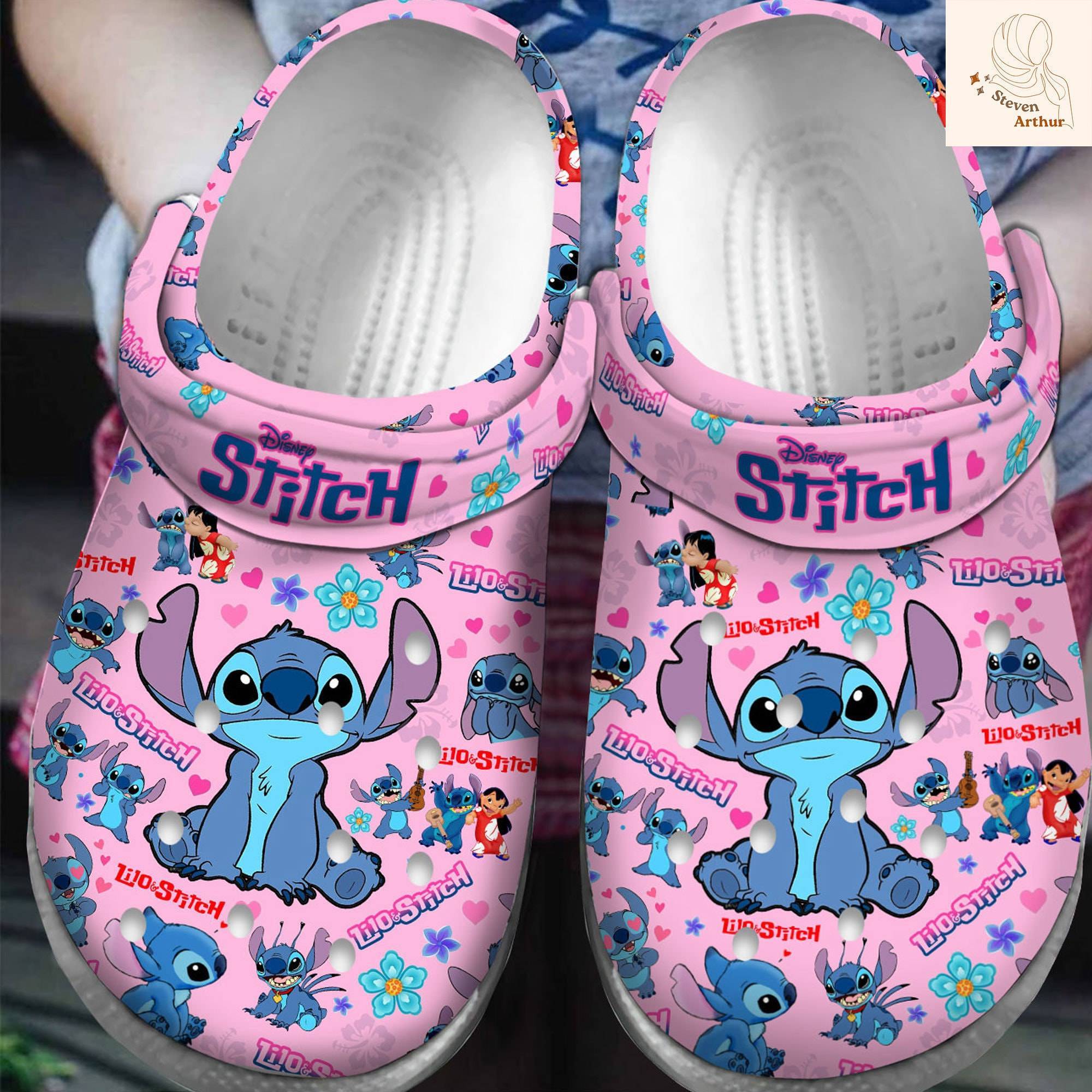 Lilo  Stitch Animated Clogs Shoes Disney Cartoon Joyful Fun