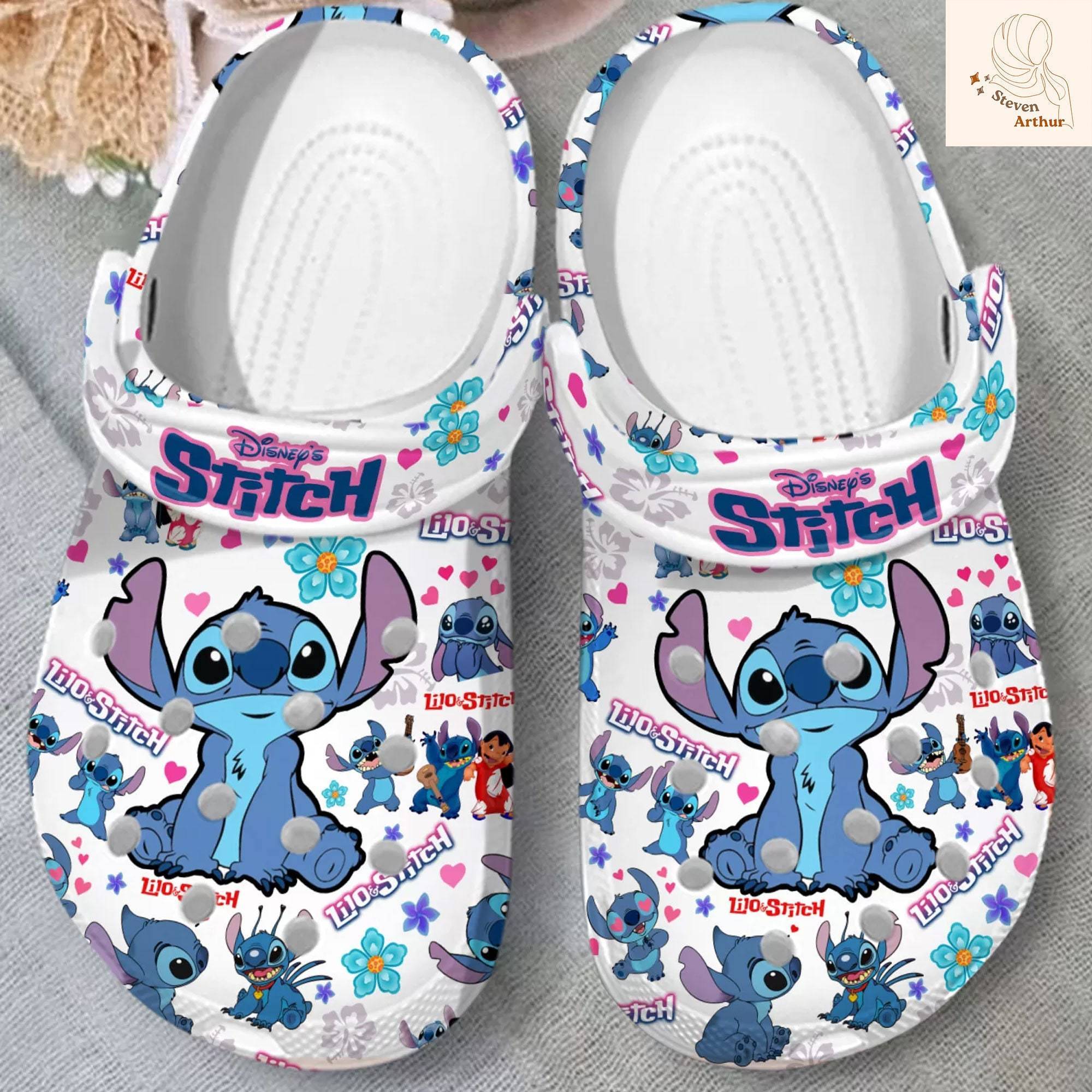 Lilo Stitch Comical Cartoon Themed Cozy Comfortable Disney Clogs
